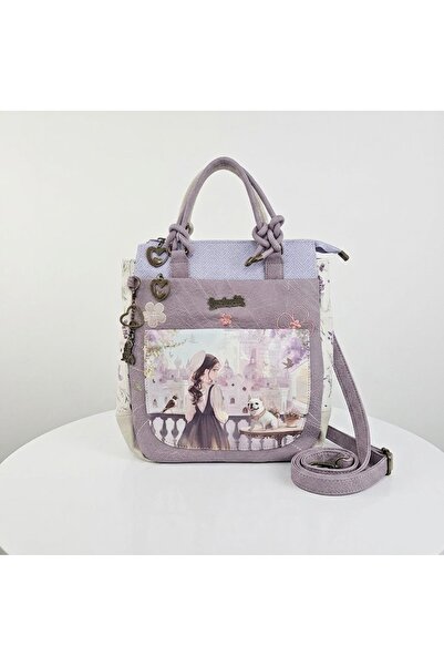 Sweet Candy Large Synthetic Backpack with Doll and Exterior Pockets for Women