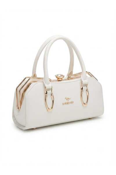 Generic Brand Off-White Frame Handbag with Crystal Kiss-Lock – Glamorous Top-...