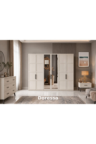 Doressa Living Pita Beige 6 Kapılı Gardırop