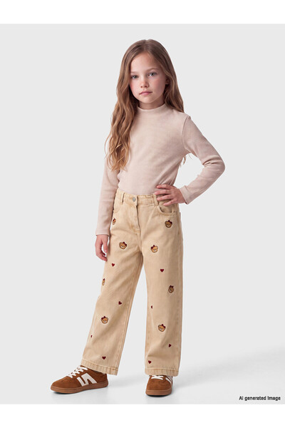 LC Waikiki I Embroidered Girls' Jean Pants from Freezen Store