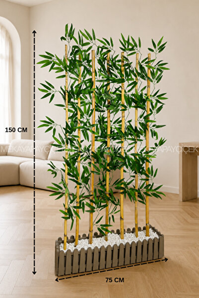 Meka Yapay Çiçek Yapay Yapraklı Bambu Seperatör 150 Cm 7 Dal İstanbul Saksı