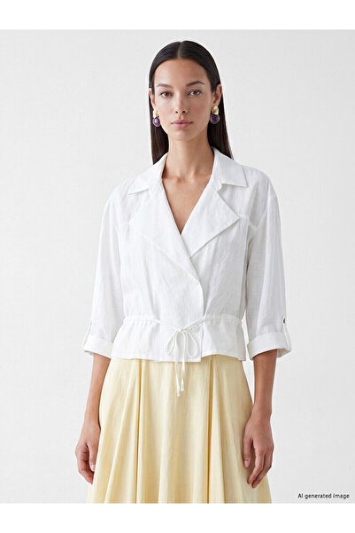 LC Waikiki Vizyon New Season White Modal Blend Women's Jacket