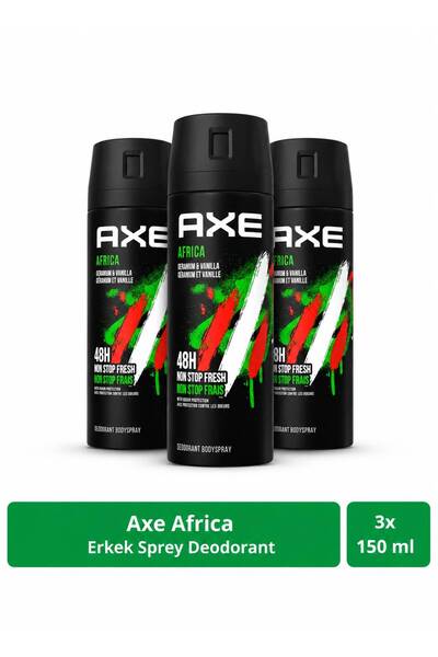 Axe Africa Erkek Deodorant Body Spray 3 x 150 ml