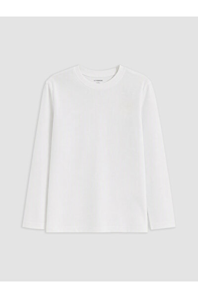 LC Waikiki Vizyon New Season White Crew Neck Boys' T-Shirt
