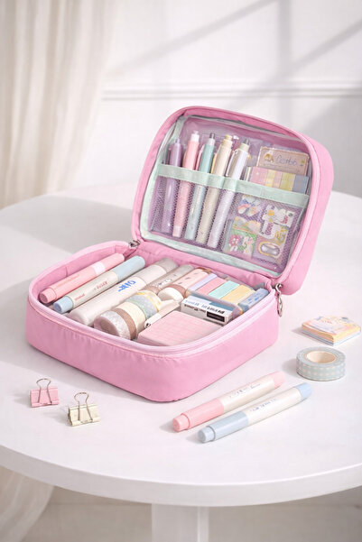 womistore Kapitone Çok Bölmeli Büyük Boy Organizer Kalemlik – Kalem Kutusu Ku...