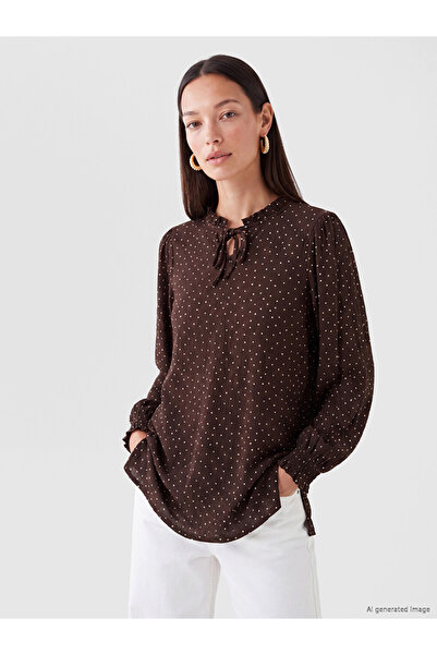 LC Waikiki Tied Neck Polka Dot Women's Tunic