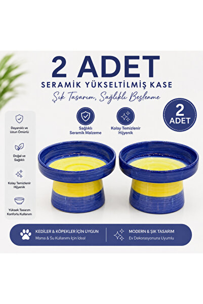 Genel Markalar Yüksek seramik mama ve su kabı