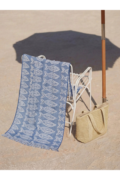 LC Waikiki LCW ACCESSORIES Γυναικεία πετσέτα παραλίας με σχέδιο ψαριών 70x150...