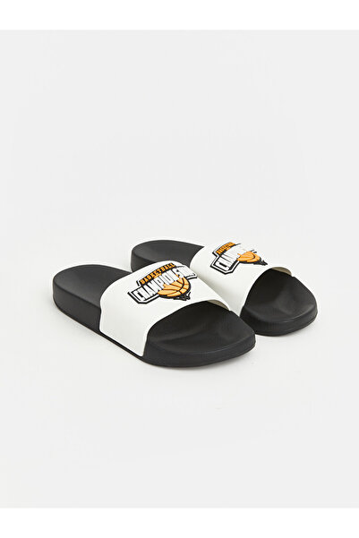 LC Waikiki Vizyon New Season Black Basketball Printed Boys' Slippers