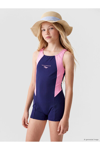 LC Waikiki Lcw Kids Printed Girls' Swimsuit with Shorts
