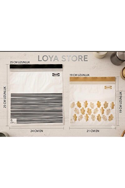 IKEA LOYA STORE İSTAD KİLİTLENEBİLİR BUZDOLABI POŞETİ SARI-SİYAH 2,5 LT VE 1,...