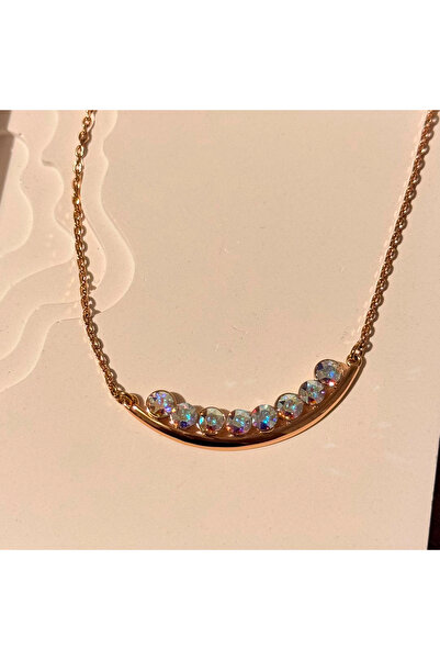 F&I FLORAL İSTANBUL Rose Gold White Stone Necklace
