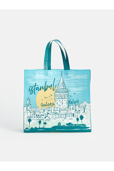 LC Waikiki Vizyon New Season Mixed Galata Tower Printed Shopping Bag