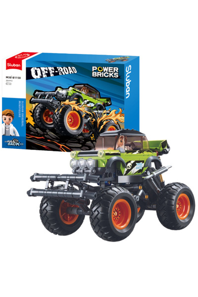 Sluban Set de construcție Power Bricks Monster Truck Off-Road cu mecanism de ...