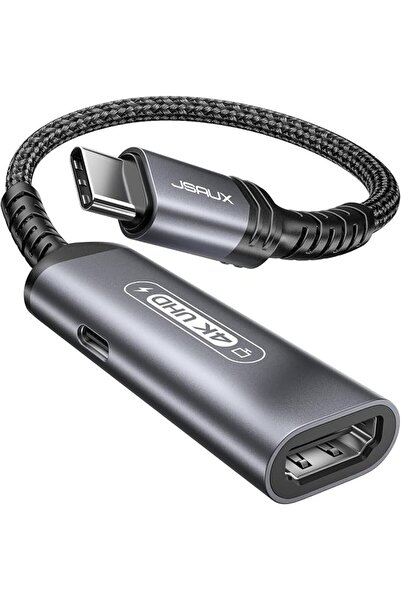 GENERAL جي سوكس محول USB C الى HDMI وشاحن، 4K@60Hz 2 في 1 USB C الى HDMI | مح...