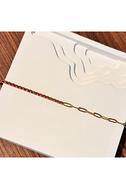F&I FLORAL İSTANBUL Pink Stone Chain Bracelet