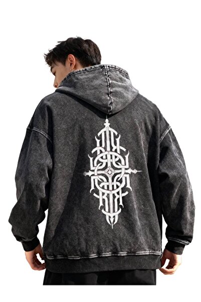 JANTIL MODA Unisex 3 Thread Count Vintage Washed Oversize Hooded Sweatshirt w...