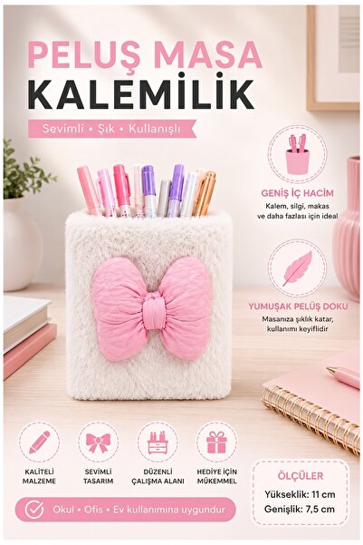 Artlantis Masaüstü Peluş Kalemlik Organizer 1 Adet PP-283 Renkli Masa Üstü Ka...