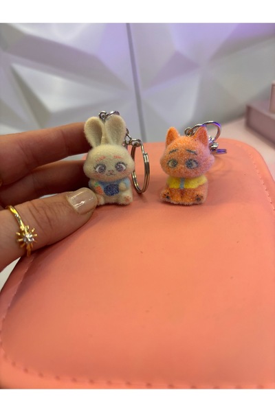 TATLIŞ 2 ADET zootopia figürlü sevimli mini charm anahtarlık seti, sevgililer günü hediyesi