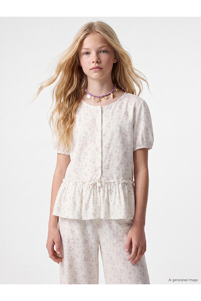 LC Waikiki Lcw Kids Ruffled Girls' Peplum Shirt