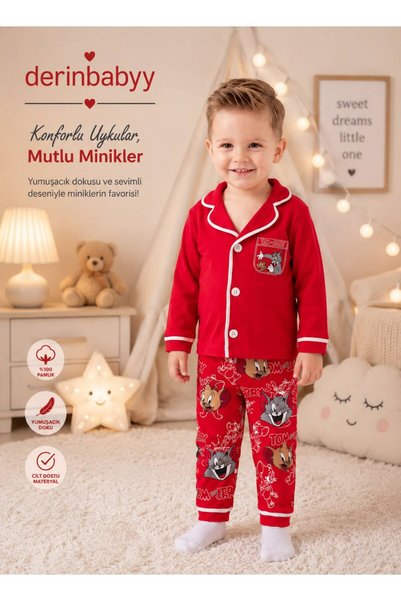 derin baby 100% Cotton Long Sleeve Buttoned Character Patterned Soft Textured...