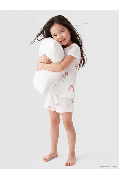 LC Waikiki Crew Neck Girls' Shorts Pajama Set