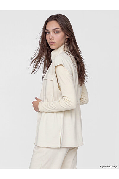 LC Waikiki Lcw Modest Beige High Collar Soft Touch Women's Vest