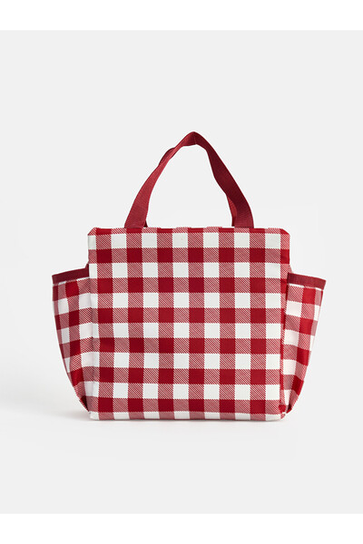 LC Waikiki Ozmarka New Season Red Plaid Patterned Women's Thermal Bag