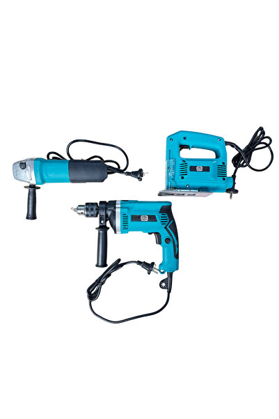German Meister Trusă 3 Scule Electrice – Polizor Unghiular 870W, Fierăstrău P...
