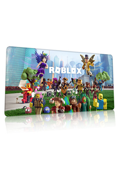Duvarda Roblox Gaming Oyuncu 90x40 cm Mousepad Kaymaz Taban XL Mousepad