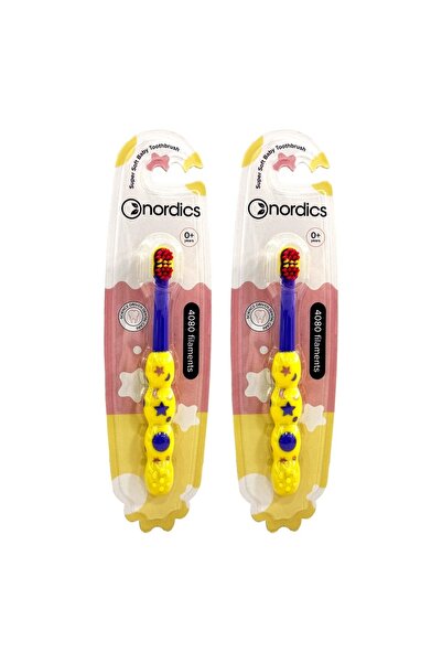 Nordics Set de 2 periuțe de dinți pentru bebeluși, pentru vârste între 0 și 2...