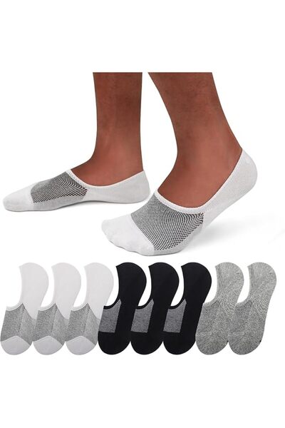 GENERAL Made in Japan |   8/6 Pairs Men's Cotton No-Show Socks with Breathabl...