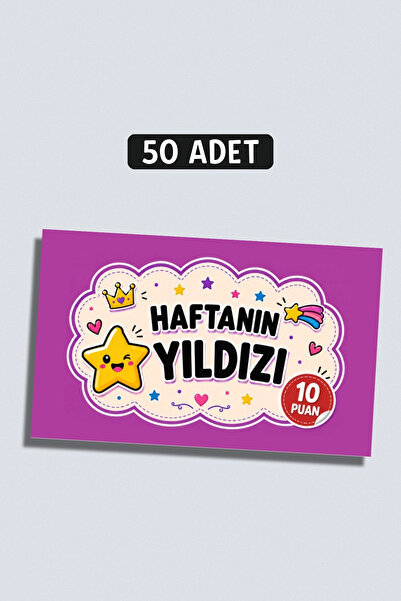 Metranya Haftanın Yıldızı Başarı Kartı 50 Adet, Öğrenci Motivasyon Kartları T...