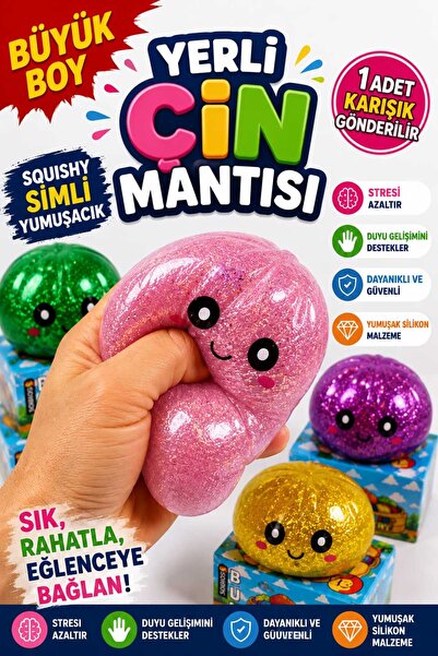 OYUNKAFASI Yerli Çin Mantısı Squishy Simli Stres Oyuncağı – Yumuşak Sıkılabil...