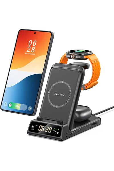 GENERAL شاحن من سوان سكاوت بتقنية USB، متوافق مع ساعات سامسونج وهواتف جالاكسي...