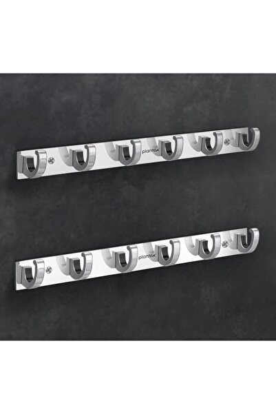 Generic Plantex Aluminum Hook Rail with 6 Hooks for Walls of Bathroom/Kitchen...