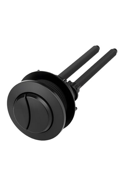 Generic Toilet Button Flush, Black Round Accessories Replacement, 38mm Stainl...