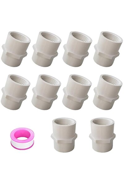 Generic 10Pcs 1/2 Inch White PVC Pipe Fittings, NPT Female Thread Adapter Con...