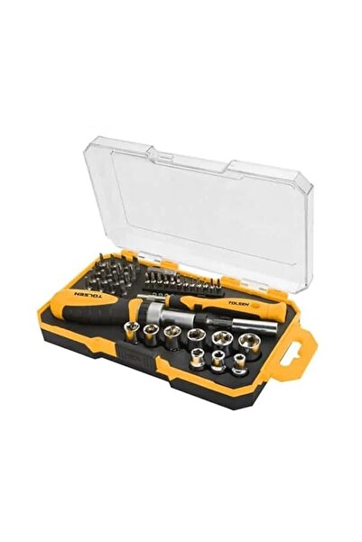 Generic Tolsen 42-Piece Bits and Socket Set with Ratchet - Professional Chrom...