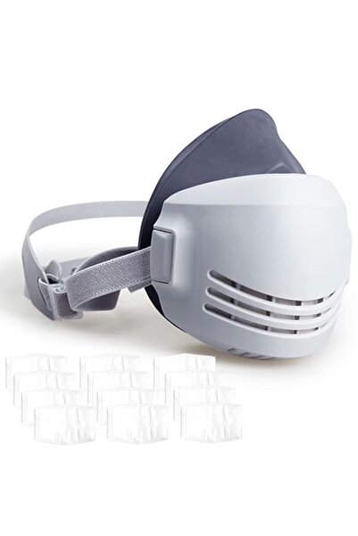 Generic Dust Face Cover Mask Respirator Reusable Safe Industrial With 12 Filt...