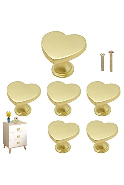 Generic Heart Shape Brass Drawer Knobs, Zinc Alloy Cabinet Pulls for Kitchen,...