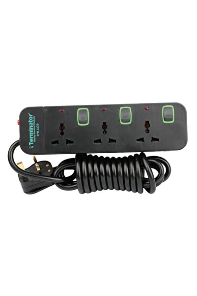 Generic Terminator 3 Way Universal Power Extension Socket With Overload Prote...