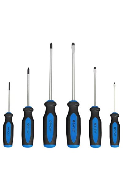 Generic Blue Magnetic Screwdrivers Set,6 Pieces Slotted and Phillips Screwdri...