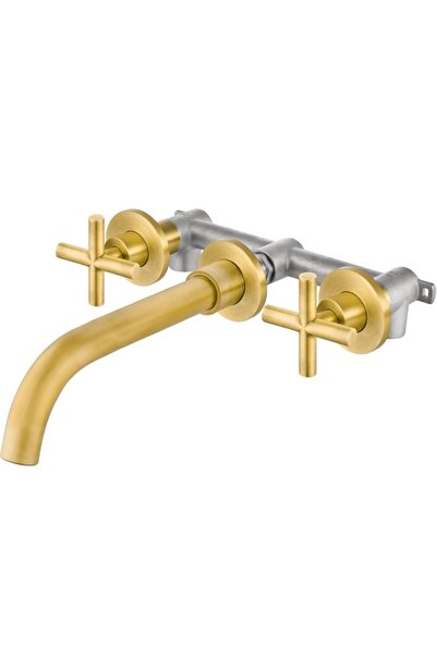 Generic Airuida Solid Brass Antique Brass Widespread Wall Mount Bathroom Fauc...