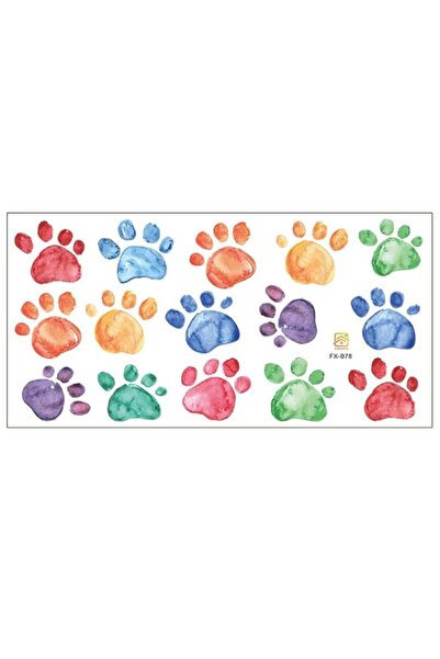 Generic Colorful Watercolor Paw Prints Wall Decals, Removable Pet Themed Stic...
