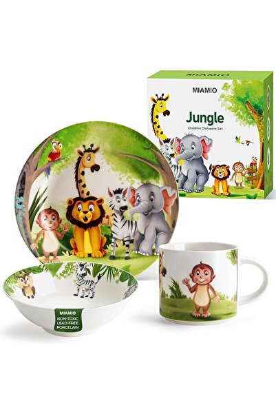 MIAMIO Miamu Children's Cutlery Set (Jungle) |   Set of 3 Children Dishes / K...