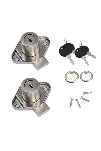 Generic 2PCS Silver Drawer Lock with Keys Hardware Furniture Cabinet Lock wit...