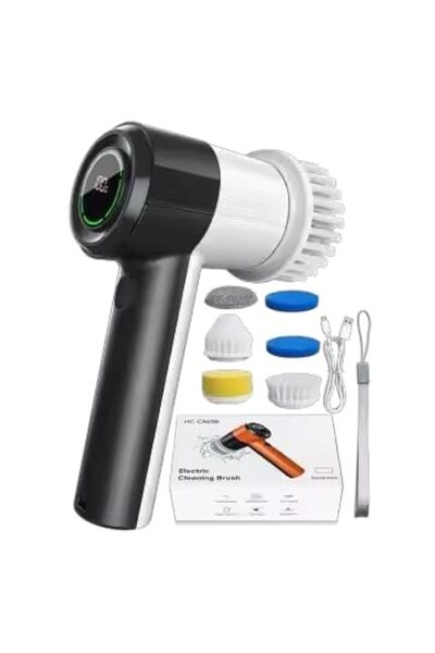 Generic Electric Spin Scrubber, Cordless Cleaning Brush with 6 Replaceable He...