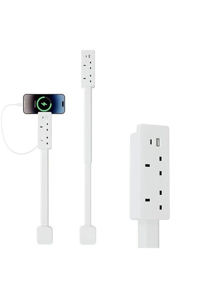 Generic 1500W Extendable Outlet Extender with 2 AC Outlets and USB-C USB-A Po...