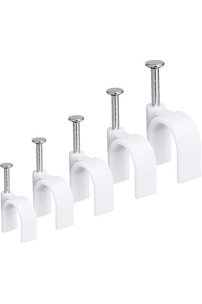 Generic Cable Clips, White Cable Wire Clips Management with Steel Nails 4mm 6...